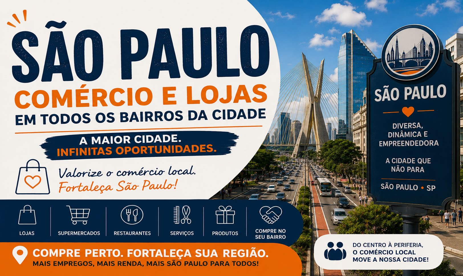 São Paulo, comércio e lojas nos bairros de São Paulo